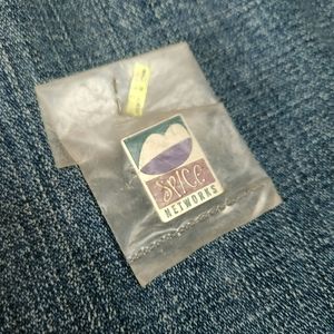Vintage Spice Networks The Spice Channel Lips Silver & Enamel Pin